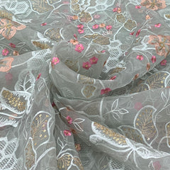 Light Sea Green Organza Embroidery