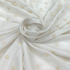 White Dyeable Butti Slub Silk Thread Embroidery