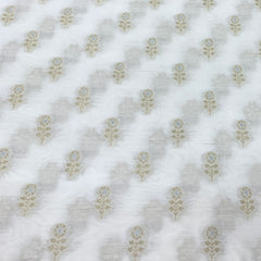 Off White Silk Brocade Fabric