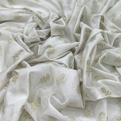 Off White Silk Brocade Fabric