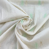 White Butti Cotton Thread Sequins Embroidery