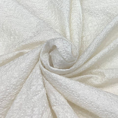 White Floral Dyeable Slub Silk Thread Embroidery
