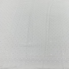 White Rayon Cotton Sequins Thread Embroidery