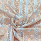 Peach Cutwork Cotton Embroidery