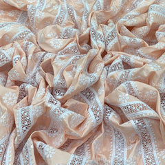 Peach Cutwork Cotton Embroidery