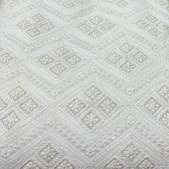 Off White Gold Georgette Overall Embroidery