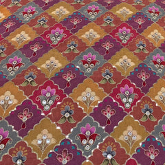 Multicolor Dola Silk Mirrorwork Sequins Embroidery