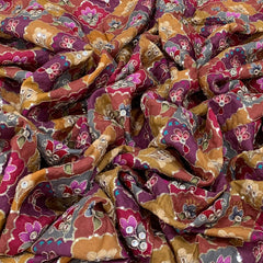 Multicolor Dola Silk Mirrorwork Sequins Embroidery