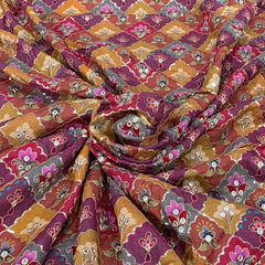 Multicolor Dola Silk Mirrorwork Sequins Embroidery