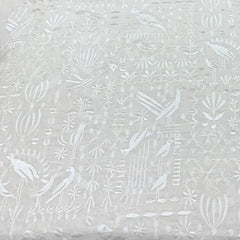 Off White Chanderi Thread Embroidery
