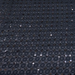 Black Sequins Thread Georgette Embroidery