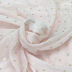 Baby Pink Mul Chanderi Sequins Embroidery