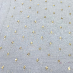 Baby Blue Mul Chanderi Sequins Embroidery