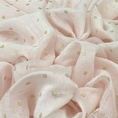 Baby Pink Mul Chanderi Sequins Embroidery