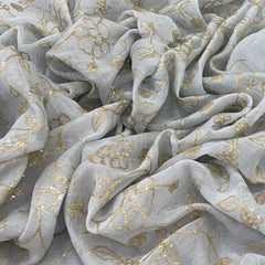 Baby Blue Jal Mul Chanderi Sequins Embroidery