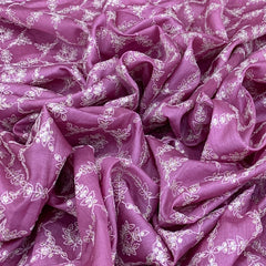 Pink Jal Thread Sequins Tussar Silk Embroidery