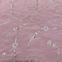 Lavender Tissue Cutdana Embroidery