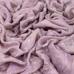 Lavender Tissue Cutdana Embroidery