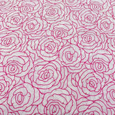 White Pink Sequins Thread Cotton Embroidery