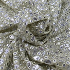 Light Green Gota Georgette Embroidery