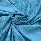 Blue Chanderi Self Embroidery