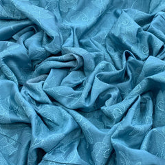 Blue Chanderi Self Embroidery
