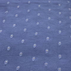 Embroidered slub silk