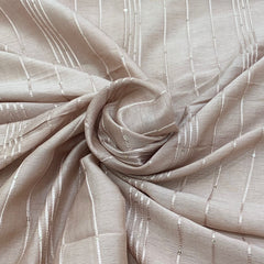 Light Onion Pink Embroidered Slub Silk