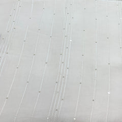 Off White Slub Silk Embroidery