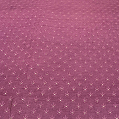 Maroon Flower Butti Slub Silk Sequins Thread Embroidery