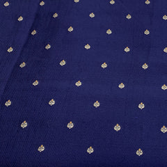 Navy Blue Silk Brocade Meenakari Textured