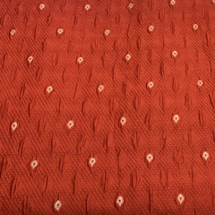 Rust Orange Silk Brocade Meenakari Textured