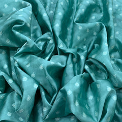 Aqua Green Dupion Silk Brocade