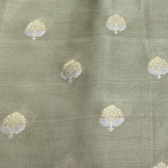 Light Green Dupion Silk Brocade