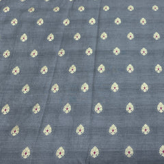 Grey Meenakari Butti Silk Brocade