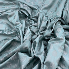 Pastel Blue Silk Brocade
