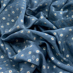 Earthy Blue Chanderi Brocade