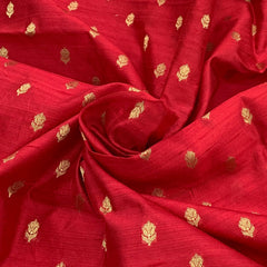 Red Raw Silk Brocade