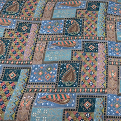Multi Colour Geometric Silk Brocade