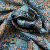 Multi Colour Geometric Silk Brocade