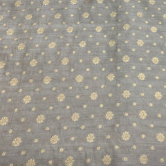 Grey Flower Butti Silk Brocade