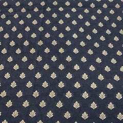 Black Flower Zari Butti Silk Brocade