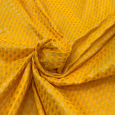 Yellow Flower Zari Butti Silk Brocade