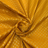 Yellow Floral Butti Silk Brocade