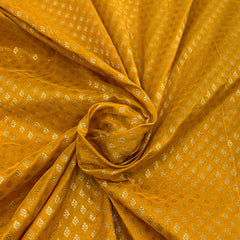 Yellow Floral Butti Silk Brocade
