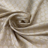 Beige Floral Zari Butta Pure Silk Brocade
