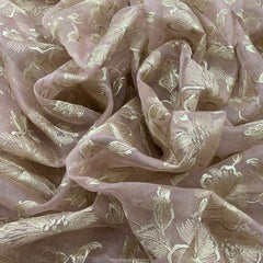 Pastel Pink Organza Zari Work