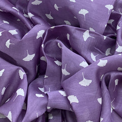 Lavender Floral Chanderi Printed