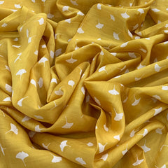 Yellow Floral Chanderi Printed