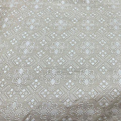 Beige Tussar Thread Embroidery